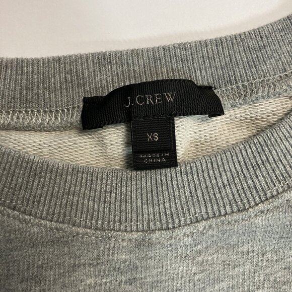 J Crew Size Extra Small (XS) French Colors Graphic Pullover Sweatshirt Gray Cott - Picture 4 of 5